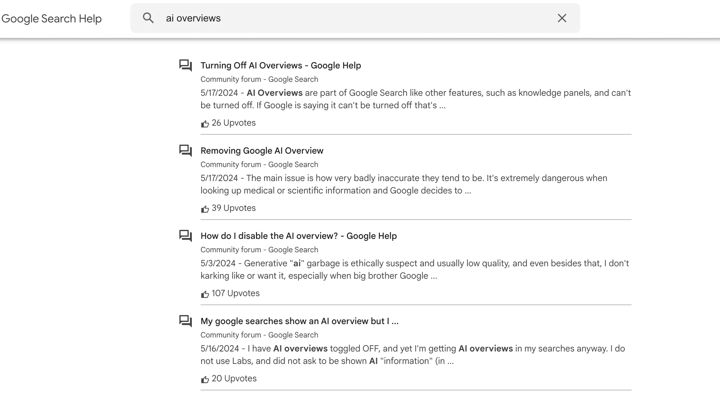 How to remove your content from (or disable) AI Overviews 3 Users ask how to turn of AI Overviews
