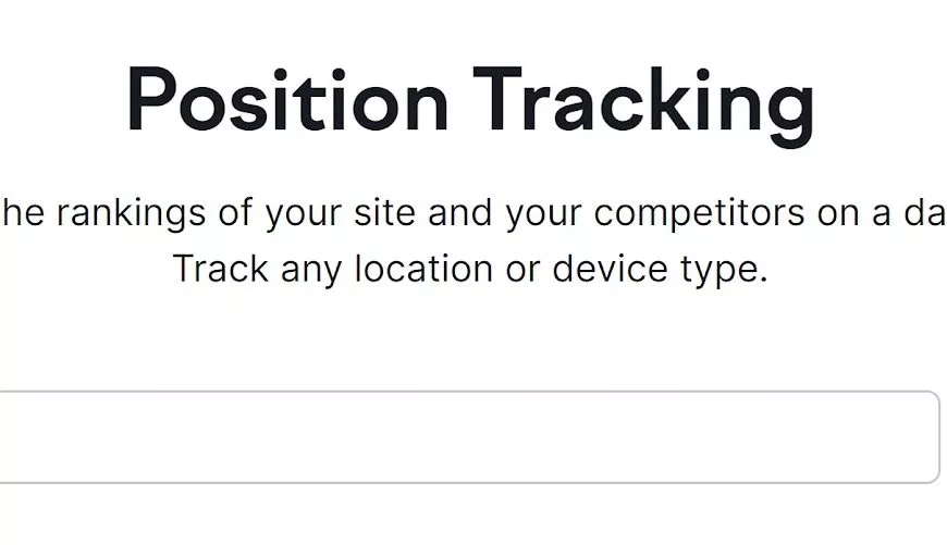 "Keywords" tab of the Position Tracking tool with "Import from" and "Start Tracking" buttons highlighted.